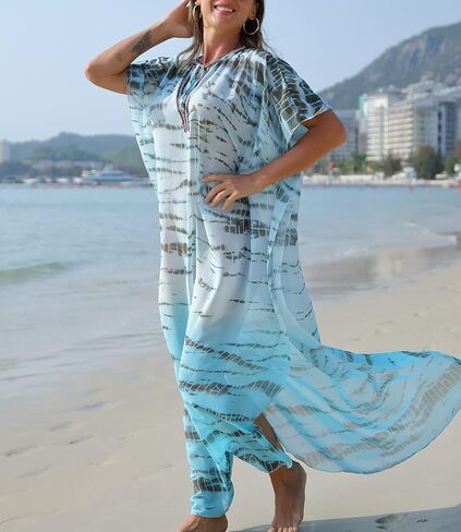 Youuxooa Lace-up Turkish Kaftan Dresses for Women Plus Size Caftans Swimsuit Cover Ups in Saudi Arabia