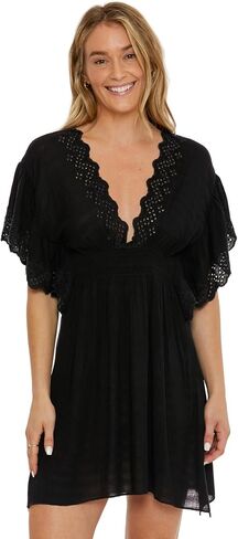BECCA Barbados Woven Tunic, Plunge Neckline, Beach Cover Ups for Women in Saudi Arabia