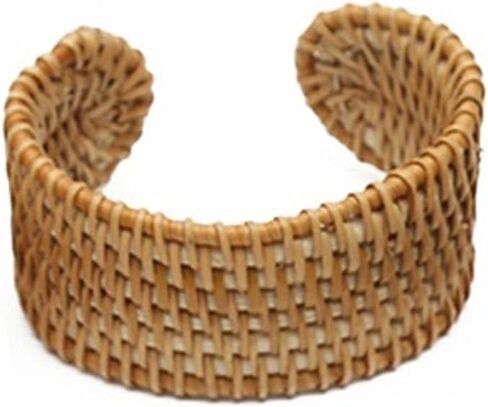 Natural Rattan Bracelet Handmade Lightweight Straw Wicker Braid Woven Bangle Bracelet Ethnic Chunky Bracelet for Women Girl Jewelry in Saudi Arabia