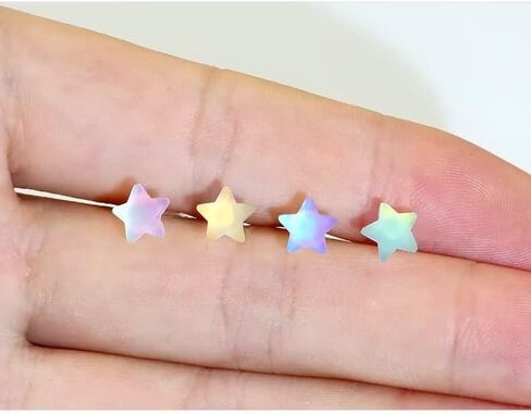 2Pair Star Earrings for Women Star Stud Earrings Stars Post Clear Plastic Earrings for Teens Girls Minimalist Star Earrings Stud for Sensitive Ears in Saudi Arabia