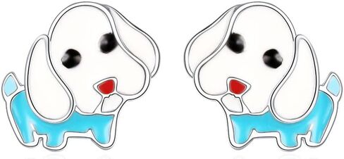 BG&WLing أقراط الكلب للفتيات من الفضة الإسترلينية أقراط على شكل جرو لا تسبب الحساسية مجوهرات حيوانات لطيفة هدايا لمحبي الحيوانات هدية العودة إلى المدرسة in Kuwait