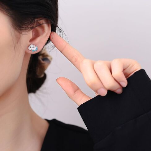 BG&WLing أقراط الكلب للفتيات من الفضة الإسترلينية أقراط على شكل جرو لا تسبب الحساسية مجوهرات حيوانات لطيفة هدايا لمحبي الحيوانات هدية العودة إلى المدرسة in Kuwait