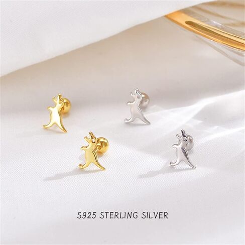 20g Mini Cute Dinosaur Stud Earrings for Women Girls 925 Sterling Silver Hypoallergenic Tiny Dragon Brontosaurus Animal Ball Piercing Cartilage Tragus Fashion Minimalist Jewelry Gifts in Saudi Arabia