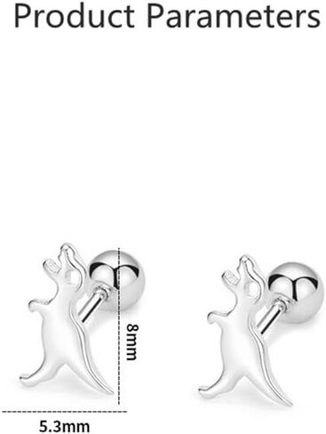 20g Mini Cute Dinosaur Stud Earrings for Women Girls 925 Sterling Silver Hypoallergenic Tiny Dragon Brontosaurus Animal Ball Piercing Cartilage Tragus Fashion Minimalist Jewelry Gifts in Saudi Arabia