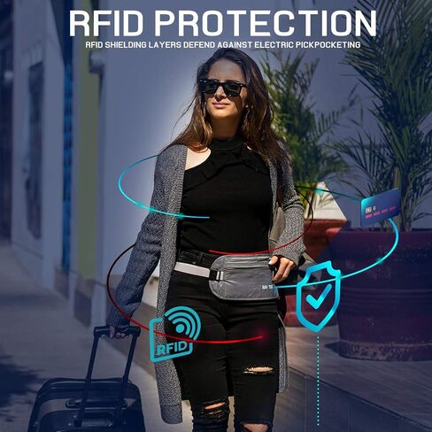 حزام نقود لمحفظة السفر وحزام جواز السفر وحقيبة سفر لحمايتك من خلال عمليات نقل RFID - آمن ومخفي in Kuwait