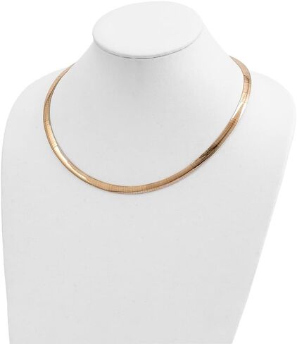 Diamond2Deal 14k Two-tone Gold Lt Reversible 6mm Omega extender Necklace Fine Jewelry Gift for Women in Saudi Arabia
