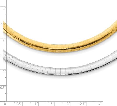 Diamond2Deal 14k Two-tone Gold Lt Reversible 6mm Omega extender Necklace Fine Jewelry Gift for Women in Saudi Arabia
