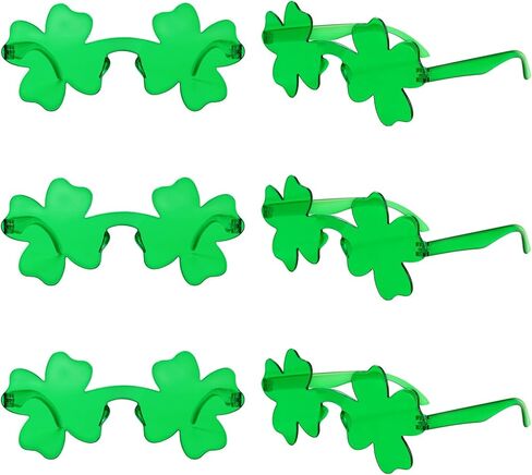 6 قطع من نظارات YAXINRUI الشمسية شامروك نظارات يوم القديس باتريك، نظارات البرسيم الأخضر يوم القديس باتريك نظارات شمسية يوم القديس باتريك إكسسوارات الزي للنساء والرجال هدايا عيد القديس باتريك in Kuwait