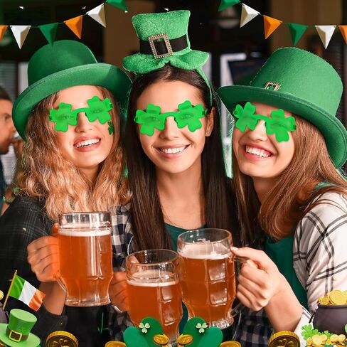 6 قطع من نظارات YAXINRUI الشمسية شامروك نظارات يوم القديس باتريك، نظارات البرسيم الأخضر يوم القديس باتريك نظارات شمسية يوم القديس باتريك إكسسوارات الزي للنساء والرجال هدايا عيد القديس باتريك in Kuwait