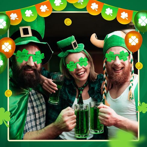 6 قطع من نظارات YAXINRUI الشمسية شامروك نظارات يوم القديس باتريك، نظارات البرسيم الأخضر يوم القديس باتريك نظارات شمسية يوم القديس باتريك إكسسوارات الزي للنساء والرجال هدايا عيد القديس باتريك in Kuwait