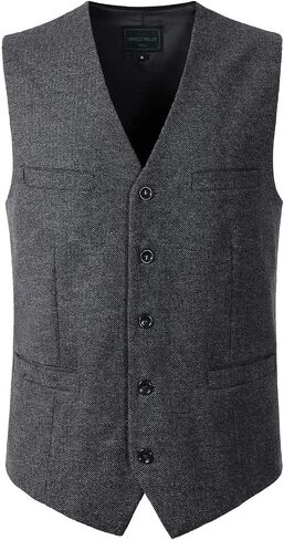 Mens Irish Tweed Vest Herringbone Wool Celtic Waistcoat Full Back in Saudi Arabia