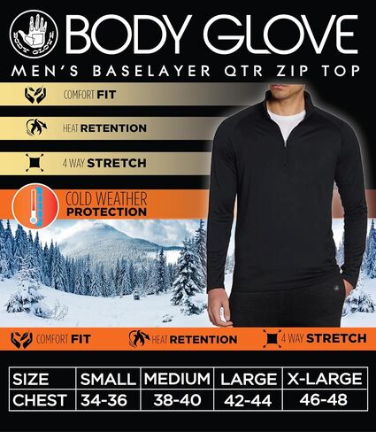 Body Glove Men's Thermal Top - Warm Winter Shirt - Collared Long Sleeve Thermal Undershirt for Men in Saudi Arabia