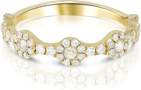 14K Yellow Gold 5-Station Diamond Ring, Size 7 (.22ct Diamond J-K Color, SI1-SI2 Clarity & .32ctw Diamond G-H Color, SI1-SI2 Clarity) in Saudi Arabia