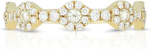 14K Yellow Gold 5-Station Diamond Ring, Size 7 (.22ct Diamond J-K Color, SI1-SI2 Clarity & .32ctw Diamond G-H Color, SI1-SI2 Clarity) in Saudi Arabia
