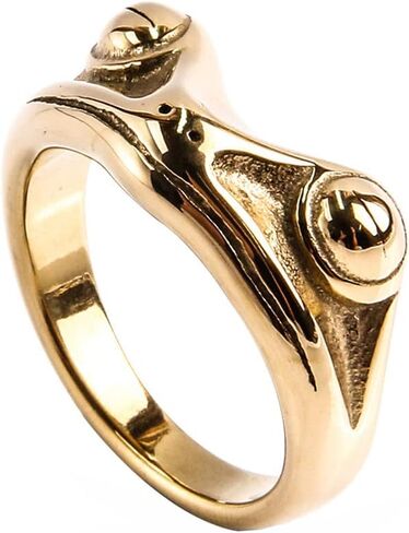 PAMTIER Unisex Stainless Steel Vintage Personalized Cute Lifelike Animal Big Eyes Frog Finger Ring Beneficial Insects in Saudi Arabia