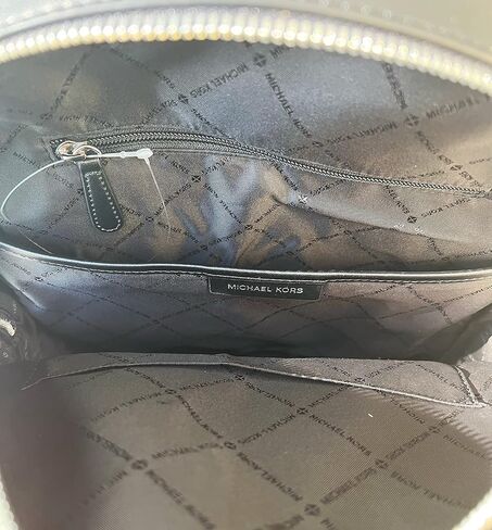 Michael Kors Jaycee Large Backpack School Bag Bundled Jet Set Travel Large Trifold Wallet MK Signature (Vanilla MK) in Saudi Arabia