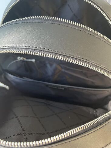 Michael Kors Jaycee Large Backpack School Bag Bundled Jet Set Travel Large Trifold Wallet MK Signature (Vanilla MK) in Saudi Arabia
