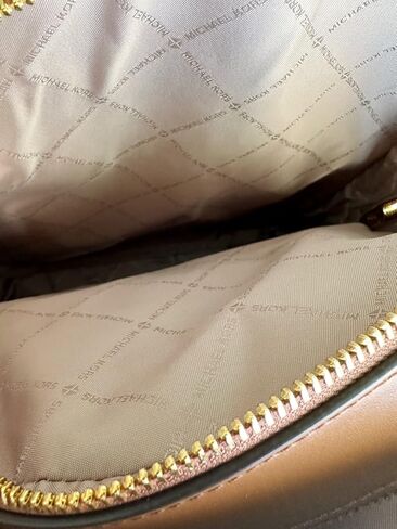 Michael Kors Jaycee Large Backpack School Bag Bundled Jet Set Travel Large Trifold Wallet MK Signature (Vanilla MK) in Saudi Arabia