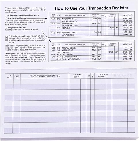 12PCS Larger Lines Check registers for Personal Checkbook in Kuwait
