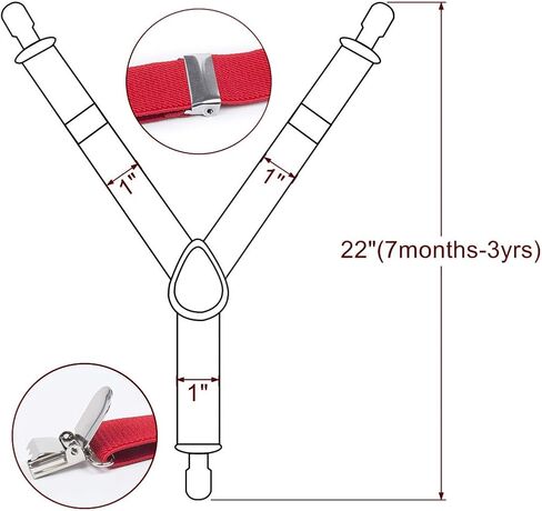 حمالات ELENKER Baby Boys مرنة قابلة للتعديل بلون موحد، بعرض 2.54 سم in Kuwait