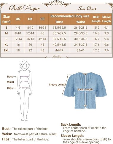 Belle Poque Women's Tie Front 1/2 Sleeve Bolero Shrug Sweaters Summer Lightweight Open Front Knit Cropped Cardigan Top in Saudi Arabia