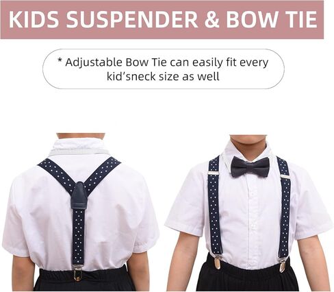 حمالات الأطفال من Tripome مع قطعتين من ربطات العنق - مشابك مرنة قوية على شكل حرف Y للأولاد والبنات in Kuwait