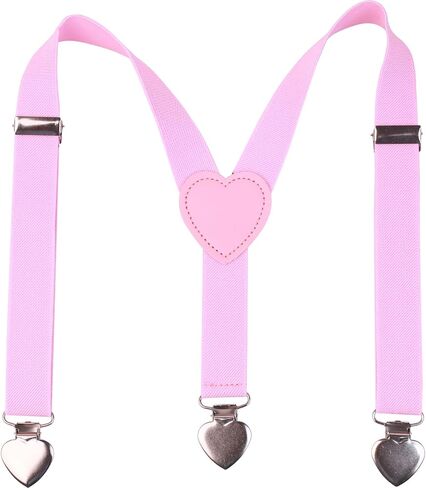 Child Kids Suspenders for Boys and Girls Adjustable Elastic Peach Heart Suspenders in Kuwait