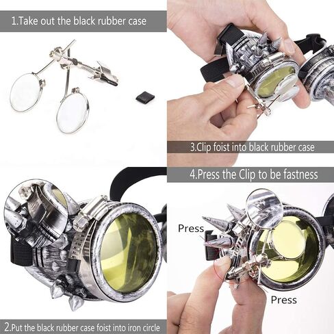 3D Steampunk Goggles Glasses,VintageCyberpunk Sunglasses for Retro Gothic Halloween Party Cosplay Costume Accessories in Saudi Arabia