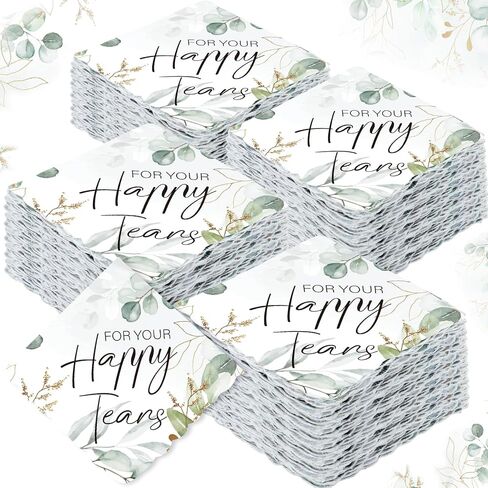 SmoothNovelty 50 Pcs Wedding Handkerchiefs for Women Eucalyptus Leaves Floral Green Wedding Gifts for Wedding Day Bride in Kuwait