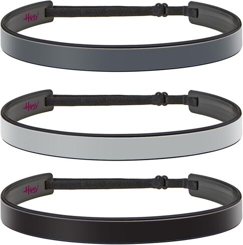 Hipsy Blades 3-Pack Adjustable & Flexible No Slip Solid Basic Headbands Women's Fashion Sports 5/8" Head Bands for Women Girls & Teens in Saudi Arabia