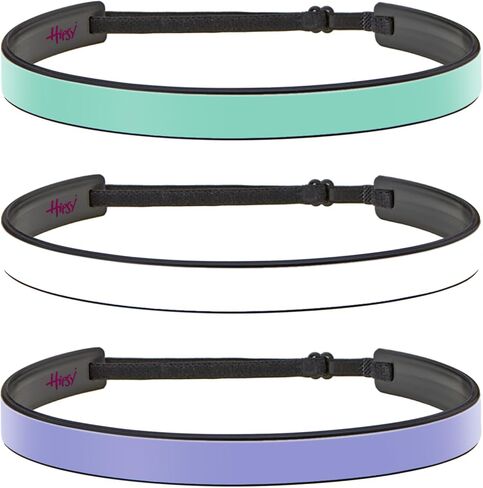 Hipsy Blades 3-Pack Adjustable & Flexible No Slip Solid Basic Headbands Women's Fashion Sports 5/8" Head Bands for Women Girls & Teens in Saudi Arabia