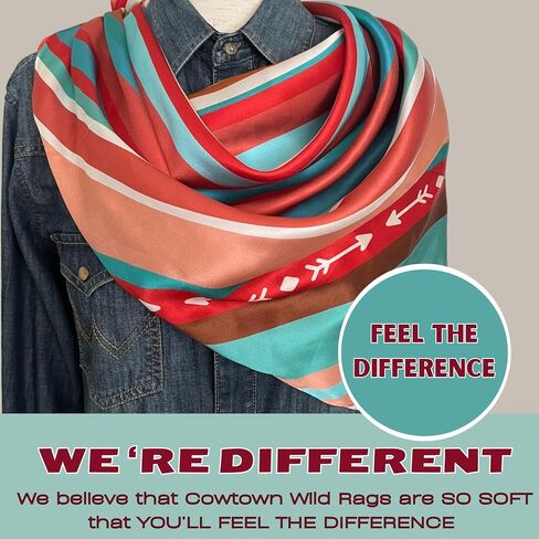 Silk Scarf (34 inches) Cowboy Bandana 100% Silk Scarves for Men and Women | Neckerchief Western Wild Rag in Saudi Arabia