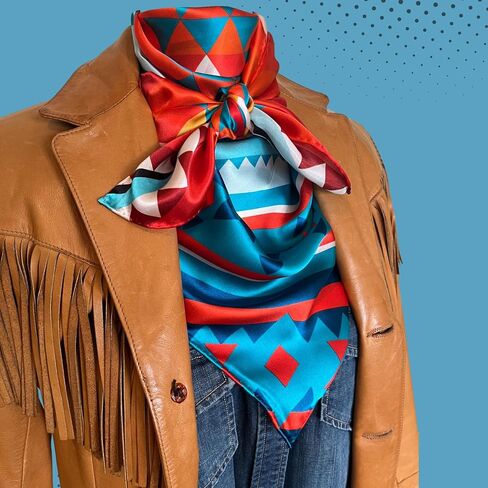 Silk Scarf (34 inches) Cowboy Bandana 100% Silk Scarves for Men and Women | Neckerchief Western Wild Rag in Saudi Arabia