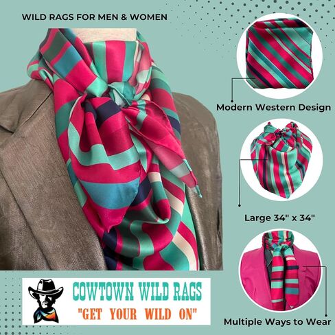 Silk Scarf (34 inches) Cowboy Bandana 100% Silk Scarves for Men and Women | Neckerchief Western Wild Rag in Saudi Arabia