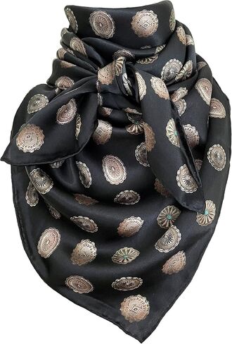 Silk Scarf (34 inches) Cowboy Bandana 100% Silk Scarves for Men and Women | Neckerchief Western Wild Rag in Saudi Arabia