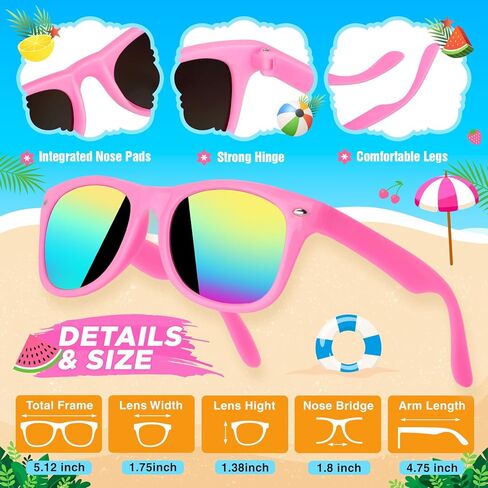Joycover Kids Sunglasses Bulk, Kids Sunglasses Party Favor, 24 Pack Neon Kids Sunglasses with UV400 Protection, Birthday Party Supplies, Party Favors for Kids 3-5 4-8, Great Gift for Boys Girls in Saudi Arabia