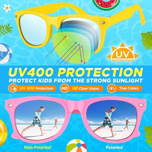 Joycover Kids Sunglasses Bulk, Kids Sunglasses Party Favor, 24 Pack Neon Kids Sunglasses with UV400 Protection, Birthday Party Supplies, Party Favors for Kids 3-5 4-8, Great Gift for Boys Girls in Saudi Arabia