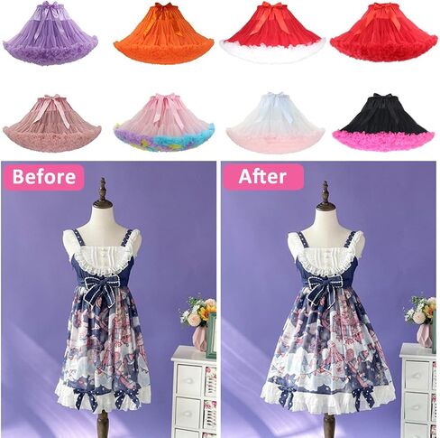 PhilaeEC Women's Elastic Chiffon Petticoat Puffy Tutu Tulle Skirt Princess Ballet Dance Pettiskirts Underskirt Multi-Layer in Saudi Arabia