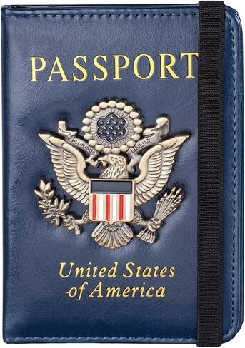 Passport Holder Cover and Card Case Slot Combo RFID Blocking Leather Travel Passport Wallet for Men and Women US Passport Protector Document Organizer in Saudi Arabia