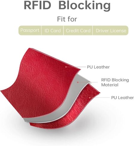 Passport Holder Cover and Card Case Slot Combo RFID Blocking Leather Travel Passport Wallet for Men and Women US Passport Protector Document Organizer in Saudi Arabia