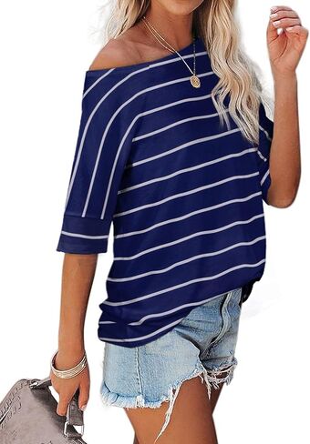 قمصان تونيك كاجوال فضفاضة مناسبة للنساء من Sipaya بدون أكتاف in Kuwait