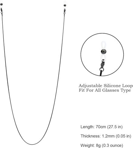 Premium Stainless Steel Eyeglasses Chain, Slim Titanium Alloy Sunglasses Holder, Eyewear Strap Holders Around Neck in Kuwait