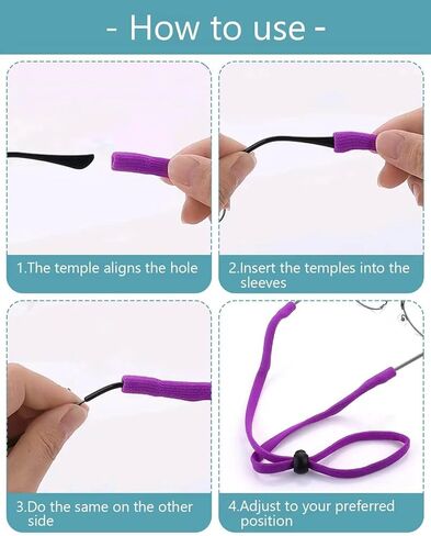 JELIEE 5 PCS Adjustable Glasses Strap Eyeglass Strap Sunglasses Strap Sports Sunglasses Strap Universal Fit Rope Eyewear Retainer for Men Women in Kuwait