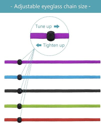 JELIEE 5 PCS Adjustable Glasses Strap Eyeglass Strap Sunglasses Strap Sports Sunglasses Strap Universal Fit Rope Eyewear Retainer for Men Women in Kuwait