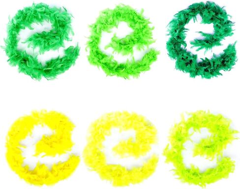 St. Patrick's Day Feather Boas - 6 Pack of 6 Feet Long Boas with Feathers - Perfect for St. Patrick's Day Costumes, Party Outfits, and Party Favors in Saudi Arabia