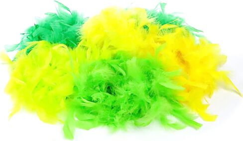 St. Patrick's Day Feather Boas - 6 Pack of 6 Feet Long Boas with Feathers - Perfect for St. Patrick's Day Costumes, Party Outfits, and Party Favors in Saudi Arabia