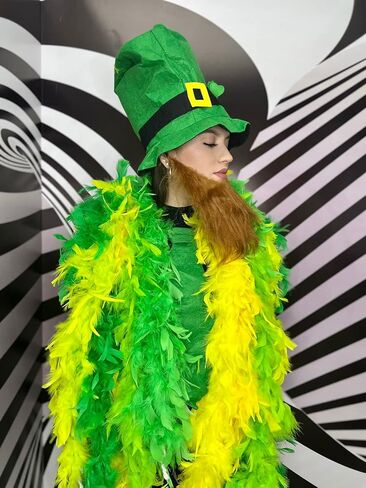 St. Patrick's Day Feather Boas - 6 Pack of 6 Feet Long Boas with Feathers - Perfect for St. Patrick's Day Costumes, Party Outfits, and Party Favors in Saudi Arabia