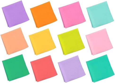 HexaFun 100% Pure Organic Cotton Unisex Handkerchief, Large Size Multi-color (Unbasics 2 + 3 + 4 + 5) in Kuwait