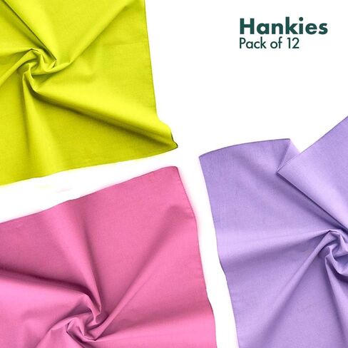 HexaFun 100% Pure Organic Cotton Unisex Handkerchief, Large Size Multi-color (Unbasics 2 + 3 + 4 + 5) in Kuwait