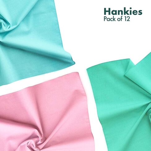 HexaFun 100% Pure Organic Cotton Unisex Handkerchief, Large Size Multi-color (Unbasics 2 + 3 + 4 + 5) in Kuwait